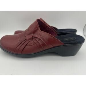 Clarks Red Mules
